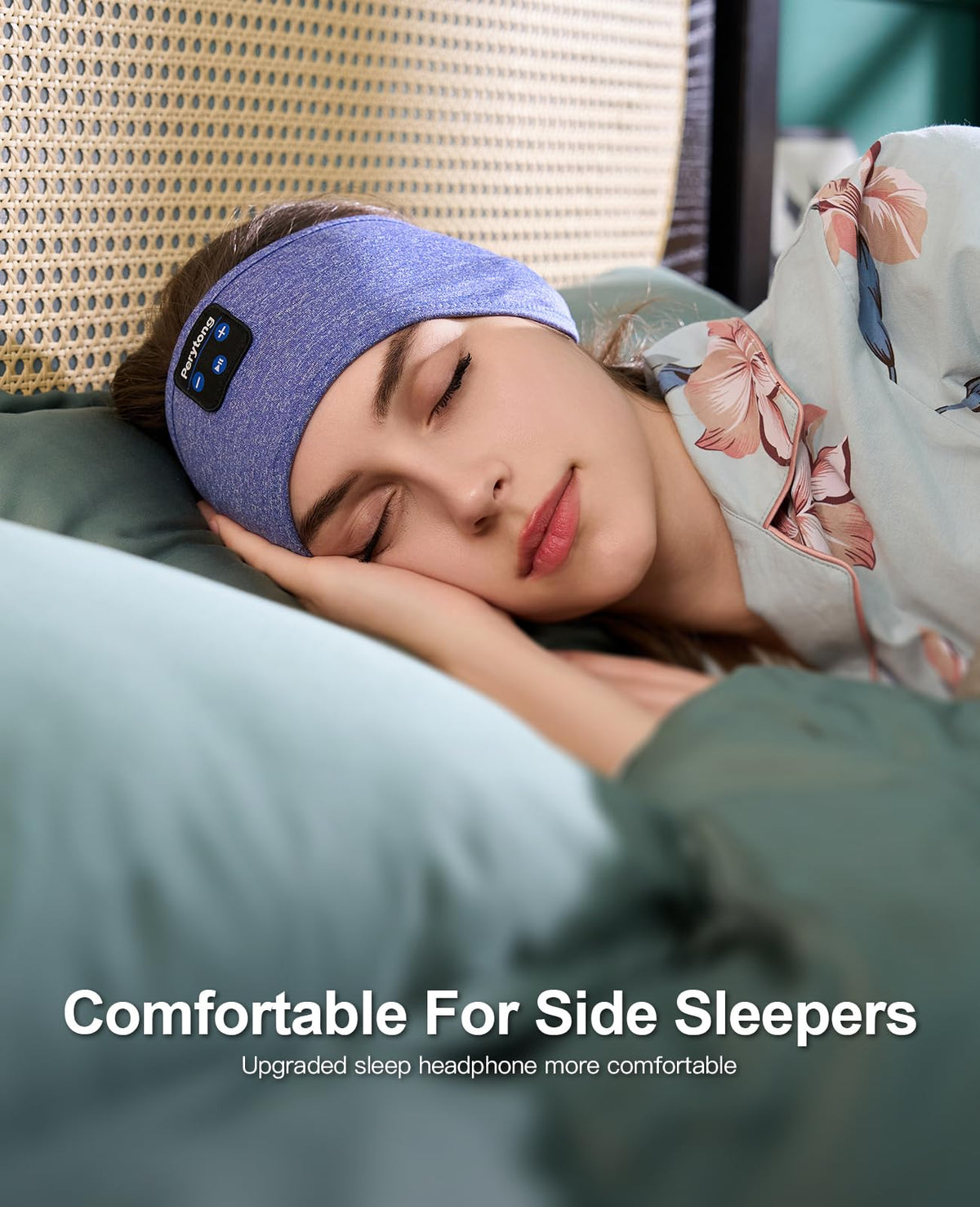 Perytong worn by side sleeper demonstrates low-pressure comfort and rest