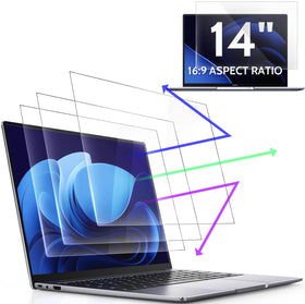 Peslv 14-inch anti-blue-light screen protector on laptop for clearer viewing and reduced eye strain