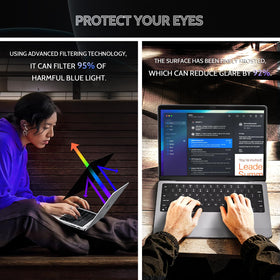 Peslv 360 anti-glare close-up highlights glare reduction for comfortable extended viewing
