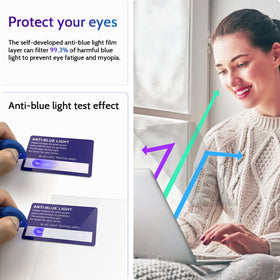 Peslv packaging for the 3-pack anti-blue light screen protectors, value pack for eye protection.