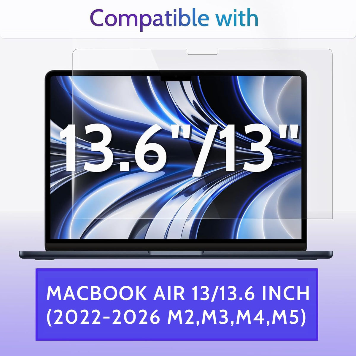 Peslv AG glare protection for MacBook Air 13.6 inch reduces harsh reflections