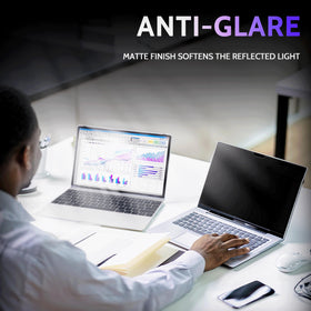Peslv anti-glare frosted surface texture showing reduced reflections benefit