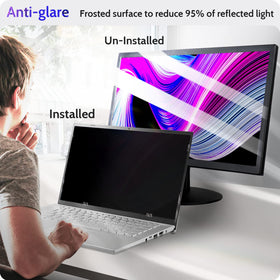 Peslv anti-glare layer highlights glare reduction on bright screens.