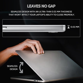 Peslv blue-light filter protects eyes during long MacBook Pro 16 work sessions.