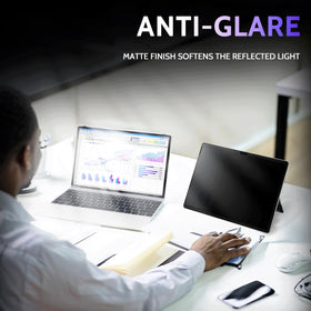 Peslv blue light filter graphic illustrating reduced blue light for eye comfort