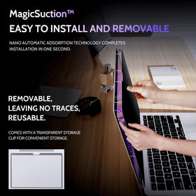 Peslv MagicSuction edge close-up showing nano-adsorption strips for quick fit