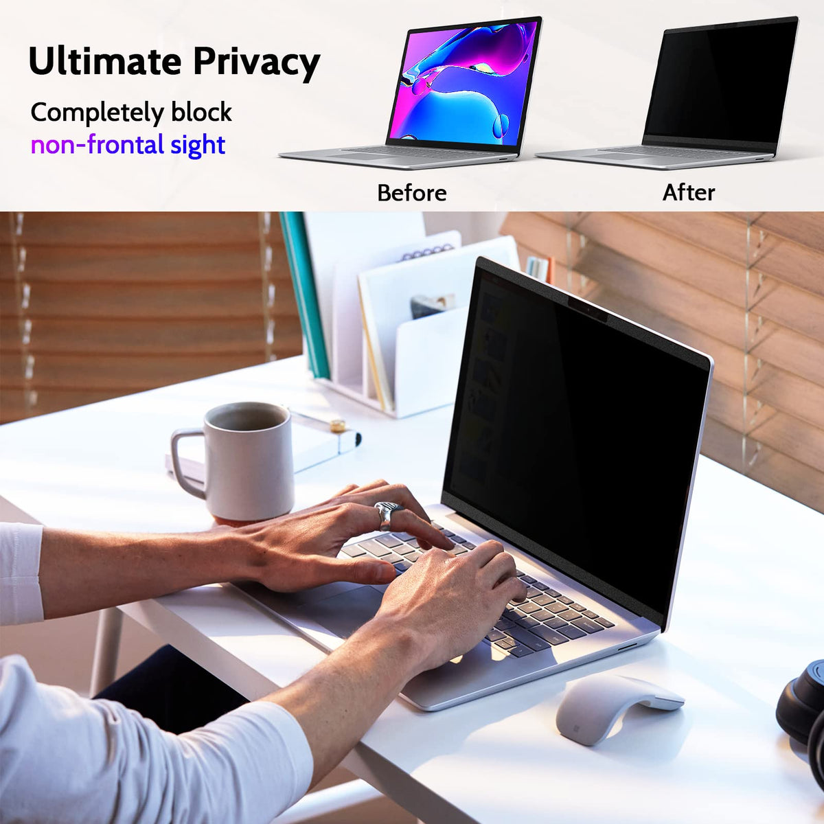 Peslv close-up of matte filter texture reducing glare and preserving clarity