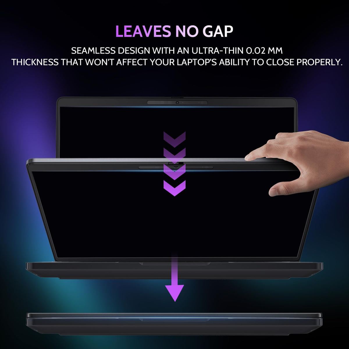 Peslv eye-friendly filter layer minimizes glare and eye strain during long sessions.