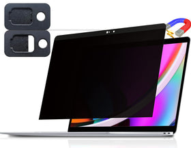 Peslv front view on MacBook 13 showing clean fit and discrete shield benefit