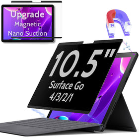 Peslv front packaging for Surface Go privacy screen, clear protection benefit