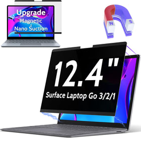 Peslv front view on Surface Laptop Go showing full coverage and privacy benefit