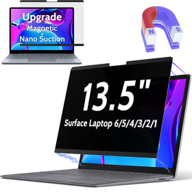 Peslv front view of privacy screen for Surface Laptop showing snug fit and protection