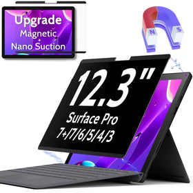 Peslv front view on Surface Pro showing clean fit and instant privacy benefit