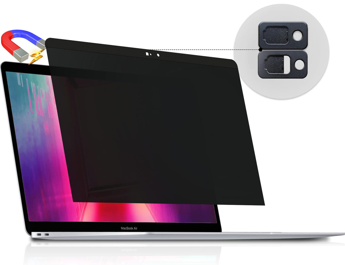 Peslv front view on MacBook Pro showing full-screen privacy protection benefit