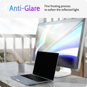 Peslv in use at a cafe demonstrating restricted side viewing privacy