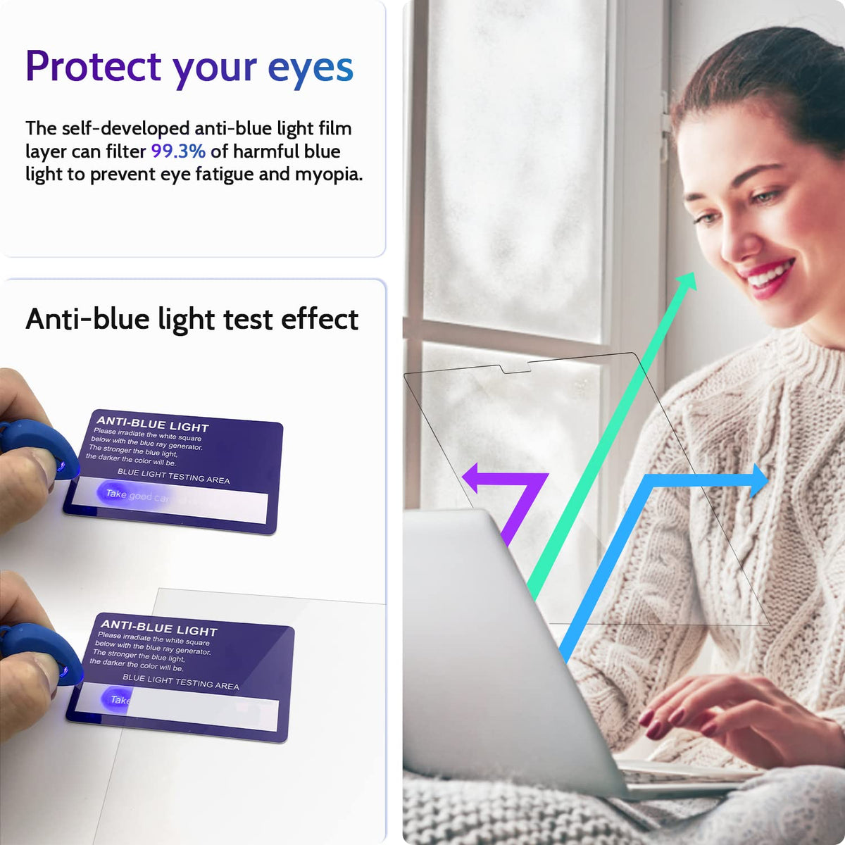 Peslv MacBook Air glare filter 13.6 inch minimizes reflections outdoors