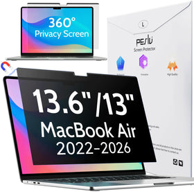 Peslv front view on MacBook Air showing full-screen privacy and clear center
