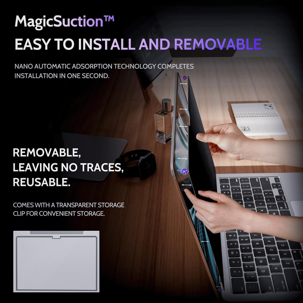 Peslv MagicSuction edge detail demonstrating instant secure attachment