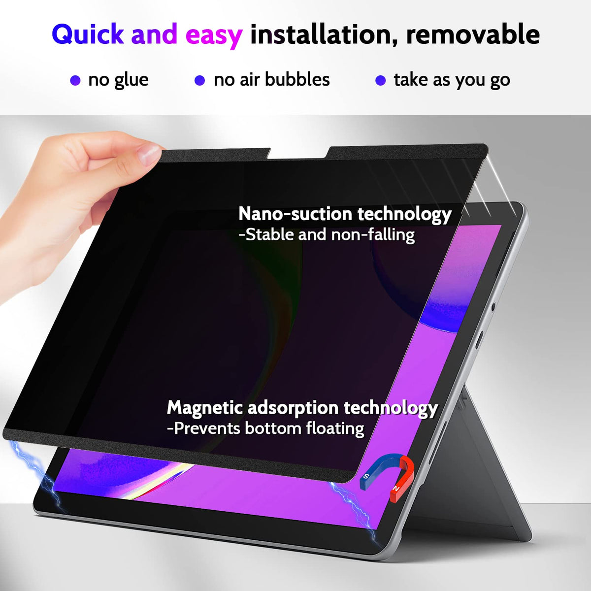 Peslv matte texture close-up reducing glare and improving viewing comfort