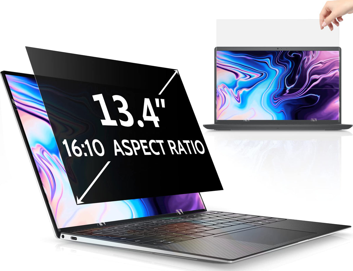 Peslv 13.4-inch privacy screen demonstrates private viewing and reduced exposure in public spaces.