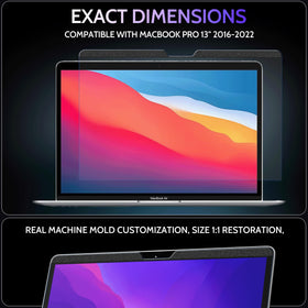 Peslv protector beside ruler illustrating precise fit for 13.3-inch MacBooks