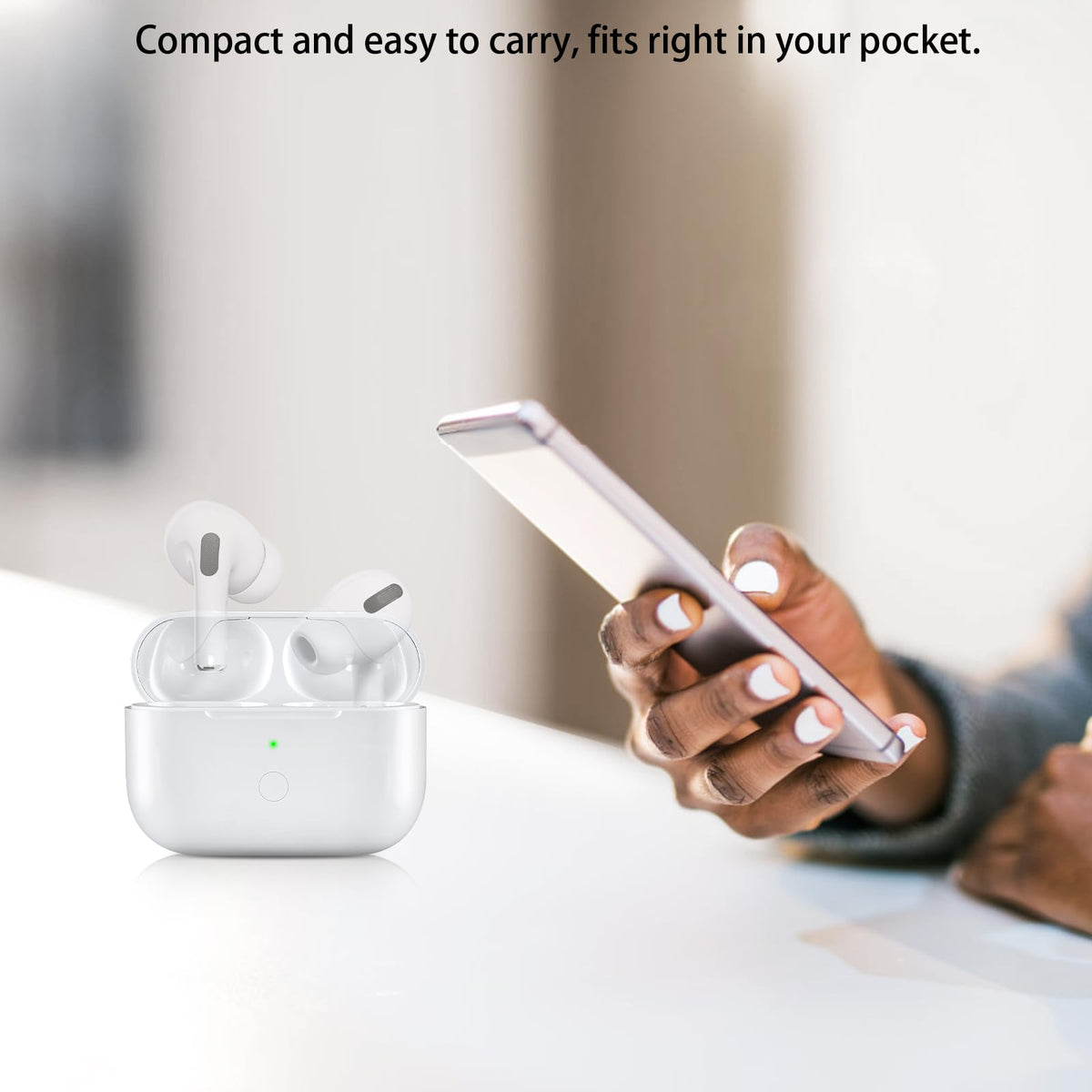 PestProfi AirPods Pro case open with pods visible for charging.