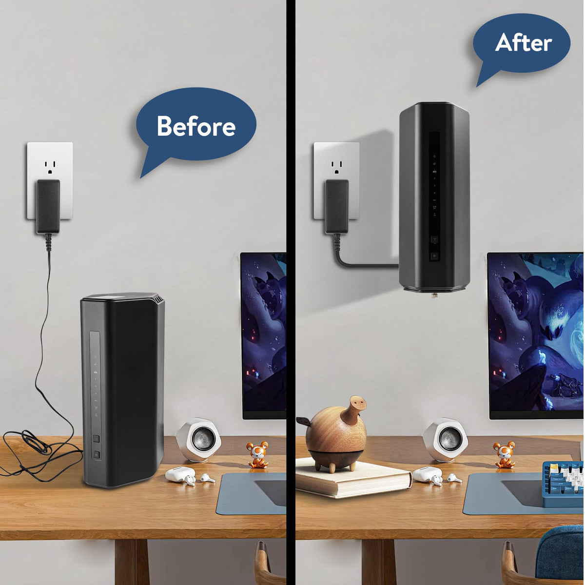 Easy wall installation with three screws and minimal tools