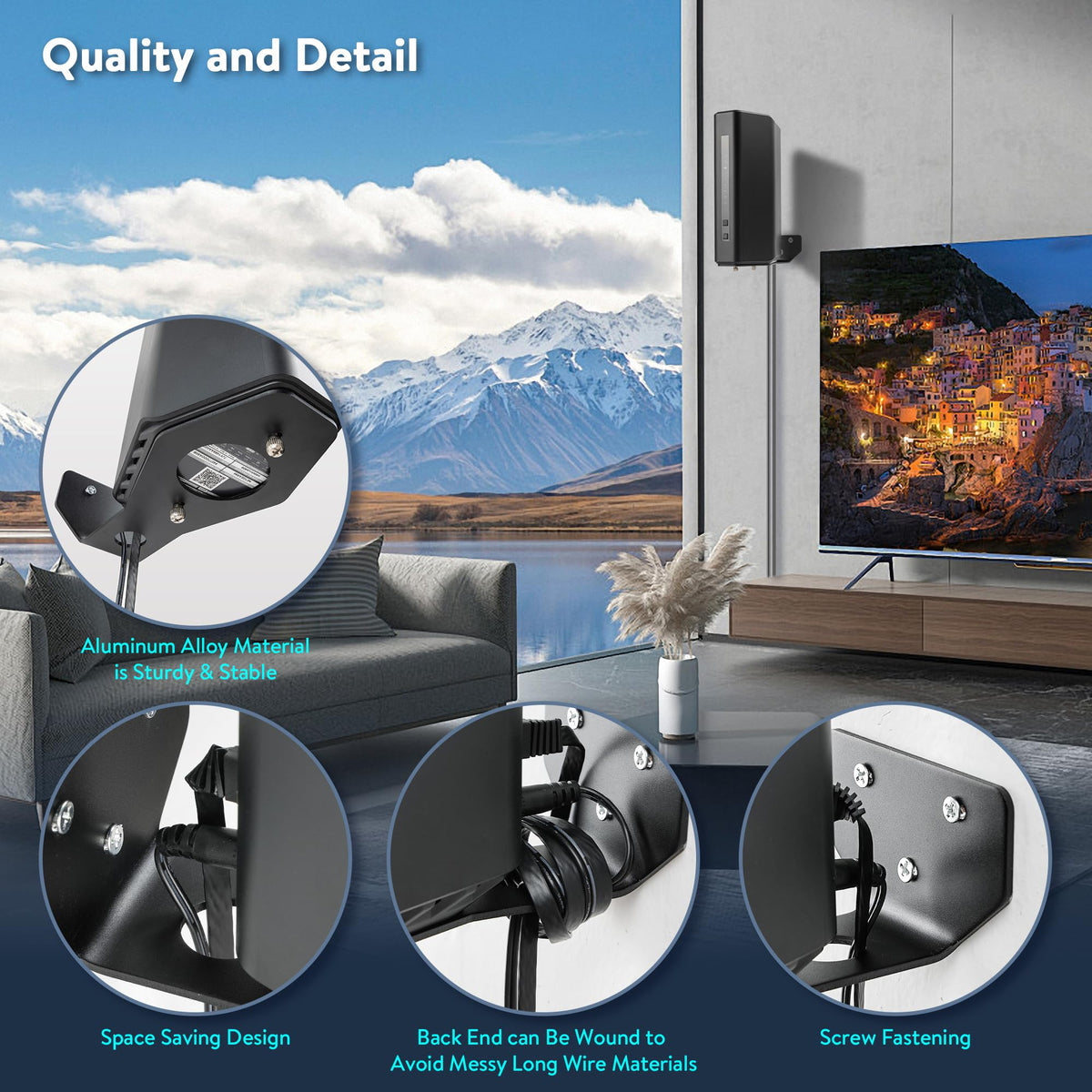 Vertical design keeps the router accessible yet unobtrusive in any room