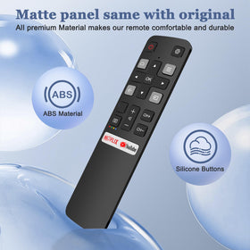 PGLYOUNI remote on coffee table in front of TCL TV for instant replacement