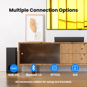 Pheanoo P15 HDMI ARC setup illustrating TV remote control compatibility