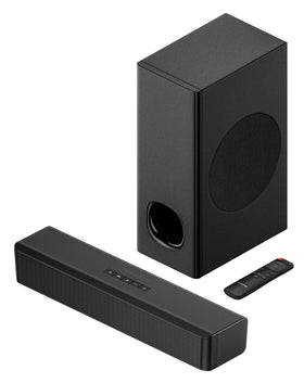 Pheanoo P15 sound bar top view showing compact design with strong output