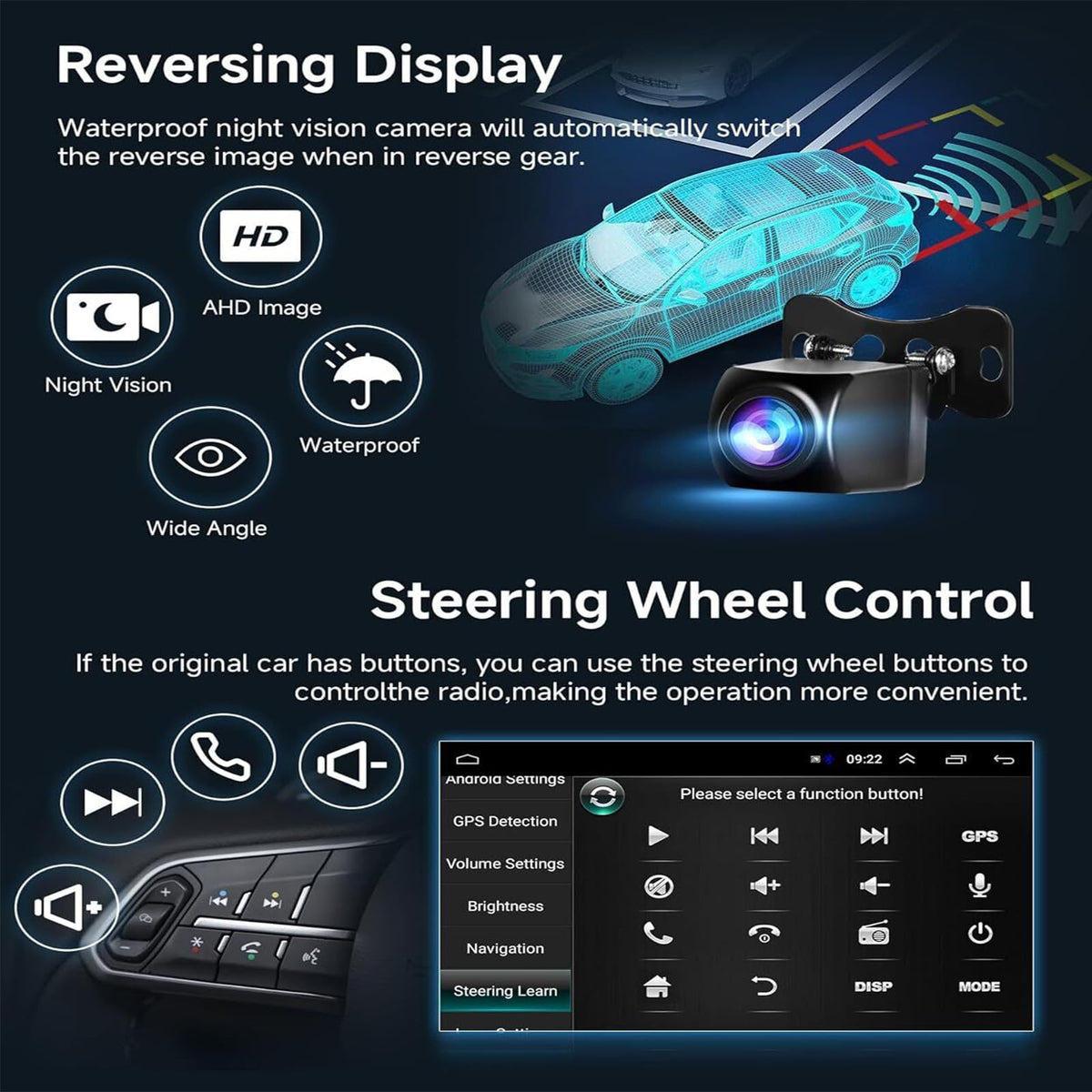 PHEZEN 170-degree backup camera with IP68 rating for Ford F-150
