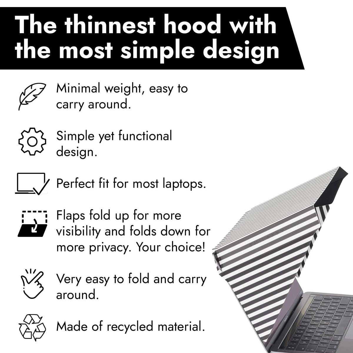 Philbert folded flat hood inside bag highlighting portability benefit