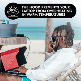 Philbert Lux Hood uses vegan materials with recycled content for sustainable protection.