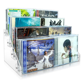 Philbinden clear acrylic front view shows organized CDs and easy access