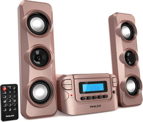 Philco front-facing stereo unit showing controls and sleek design benefits compact placement