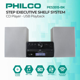 Philco stereo shelf system digital FM radio with easy tuning