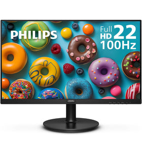 Philips 221V8LB front view showing crisp Full HD display for productive work
