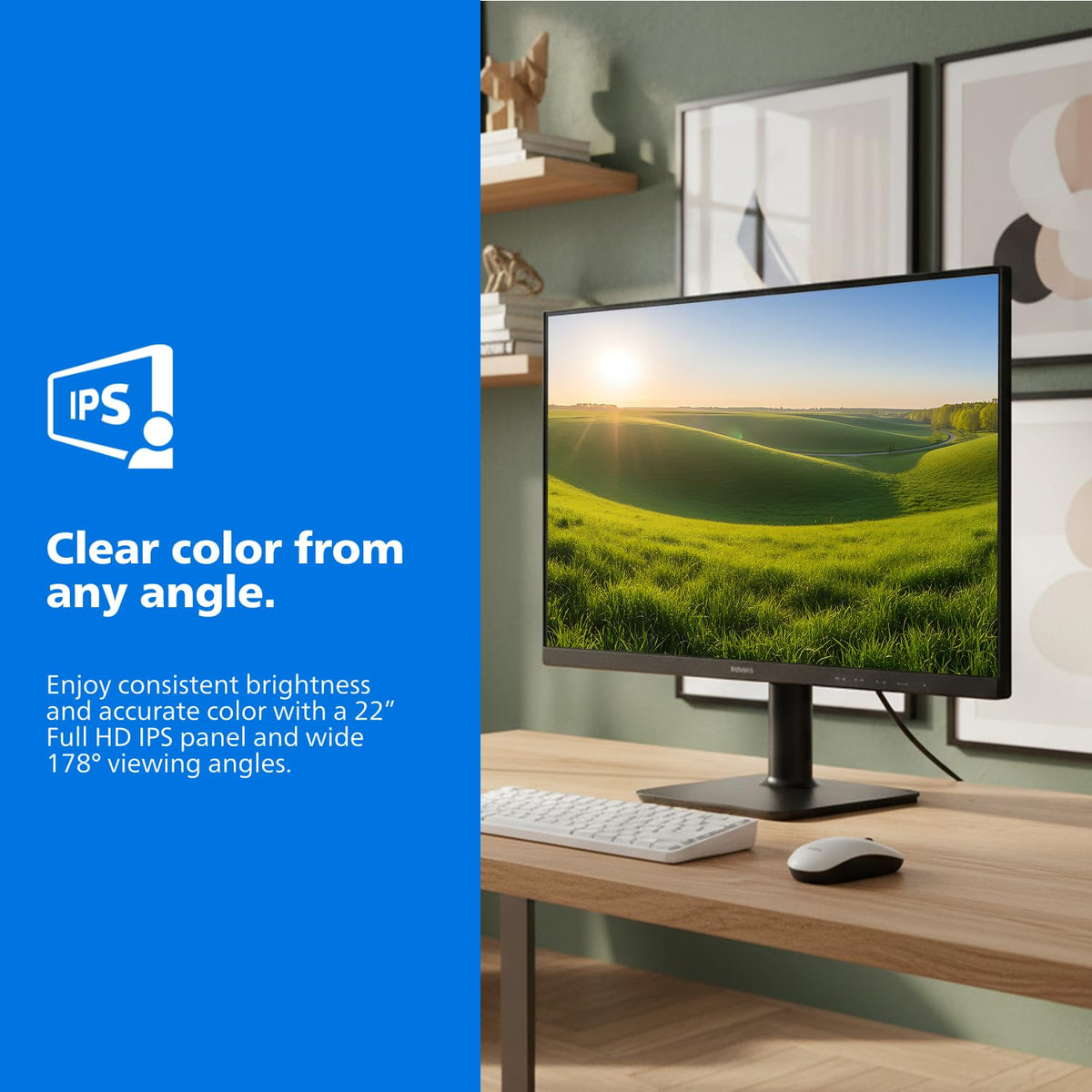 PHILIPS 22E2N1100 120Hz refresh rate delivers smoother scrolling and video.