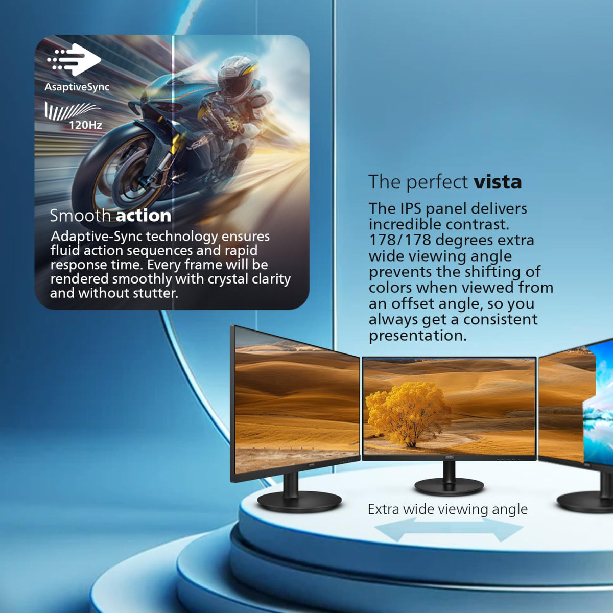 PHILIPS 24E2N2100 120Hz refresh for smoother work and casual gaming