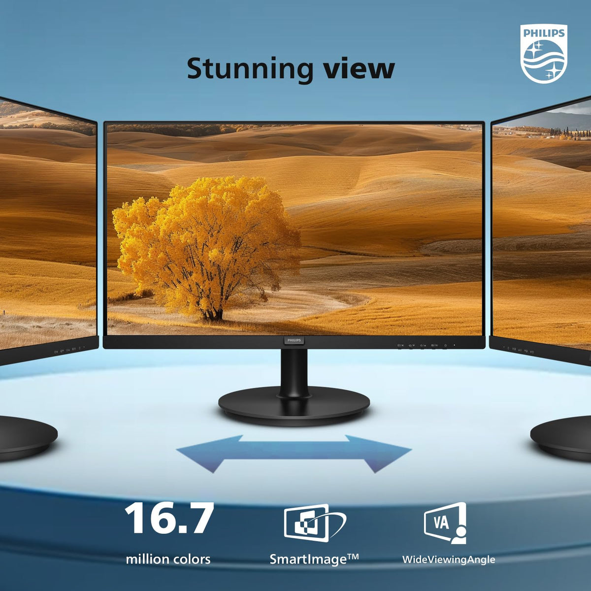 Philips 271V8LB 100Hz refresh rate supports smoother scenes for video and light gaming.