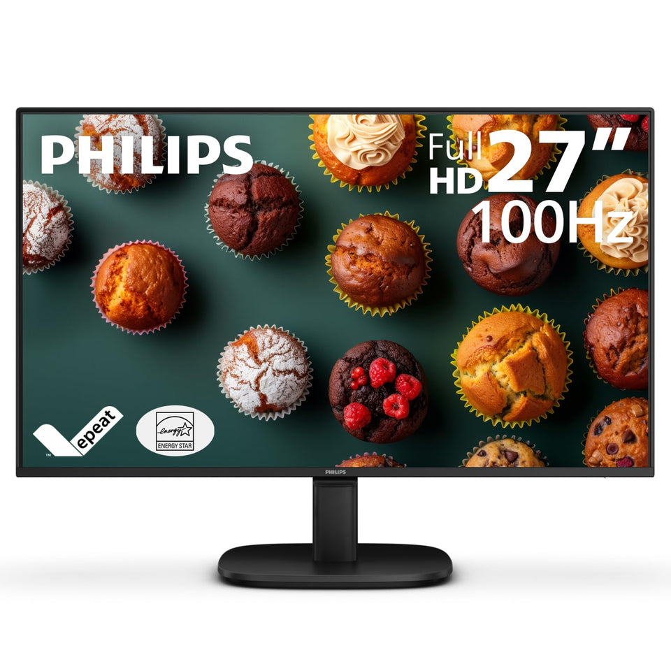 Philips 27B2N2100 front view showing crisp 27 inch VA panel for productive work