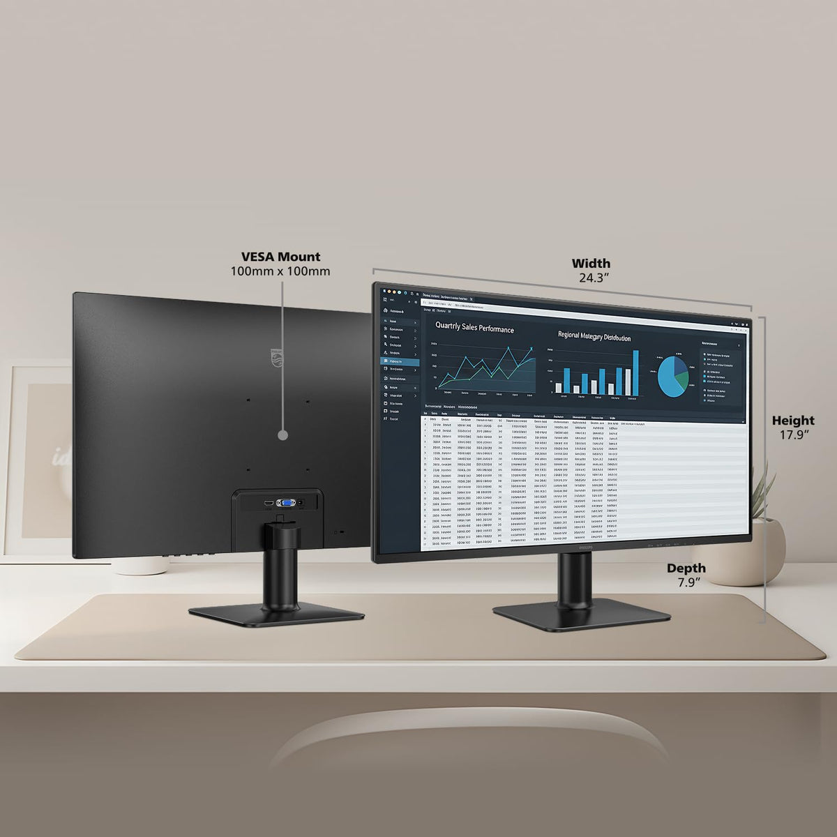 Philips 27E2N2100 120Hz refresh rate enables smooth motion for tasks and videos.
