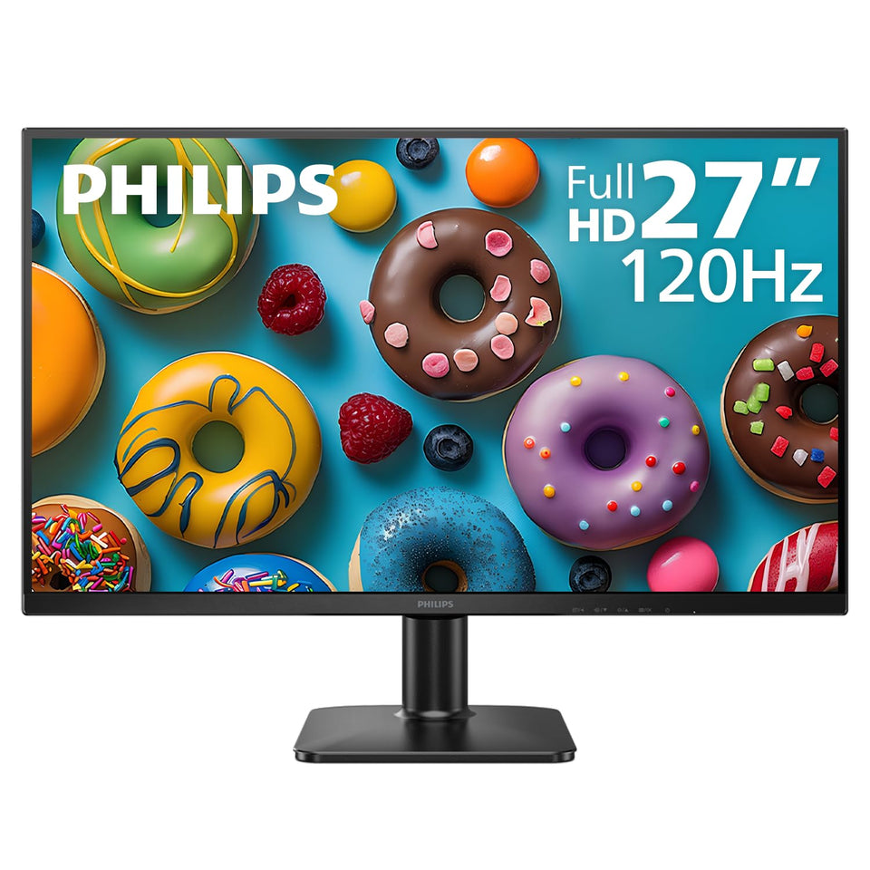 Philips 27E2N2100 front view with ultra-narrow bezels for seamless multi-monitor layouts.