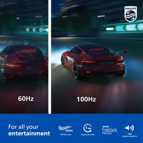 Philips 346E2CUAE 1ms MPRT reduces motion blur for fast action scenes and scrolling.