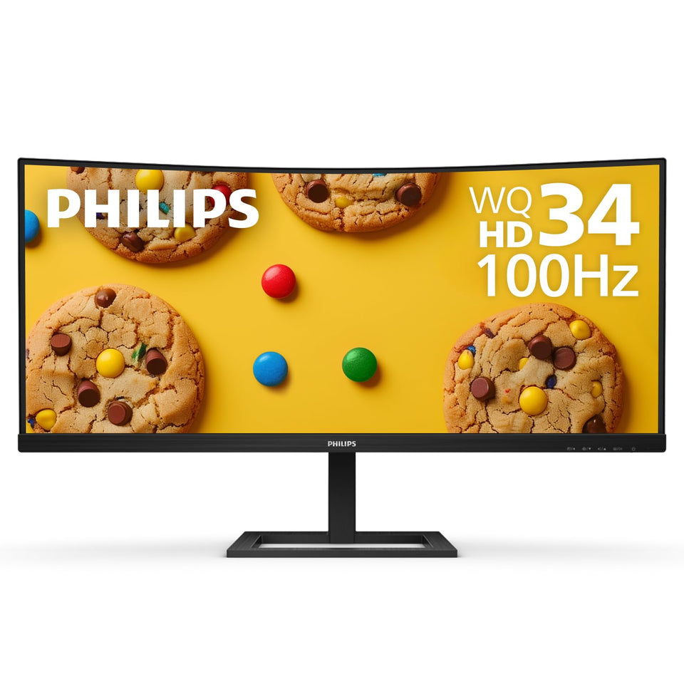 Philips 346E2CUAE ultrawide curved monitor offers immersive panoramic visuals for productive multitasking.