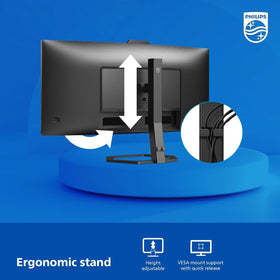 Philips 34E1C5600HE MultiView supports dual-device connections for multitasking.