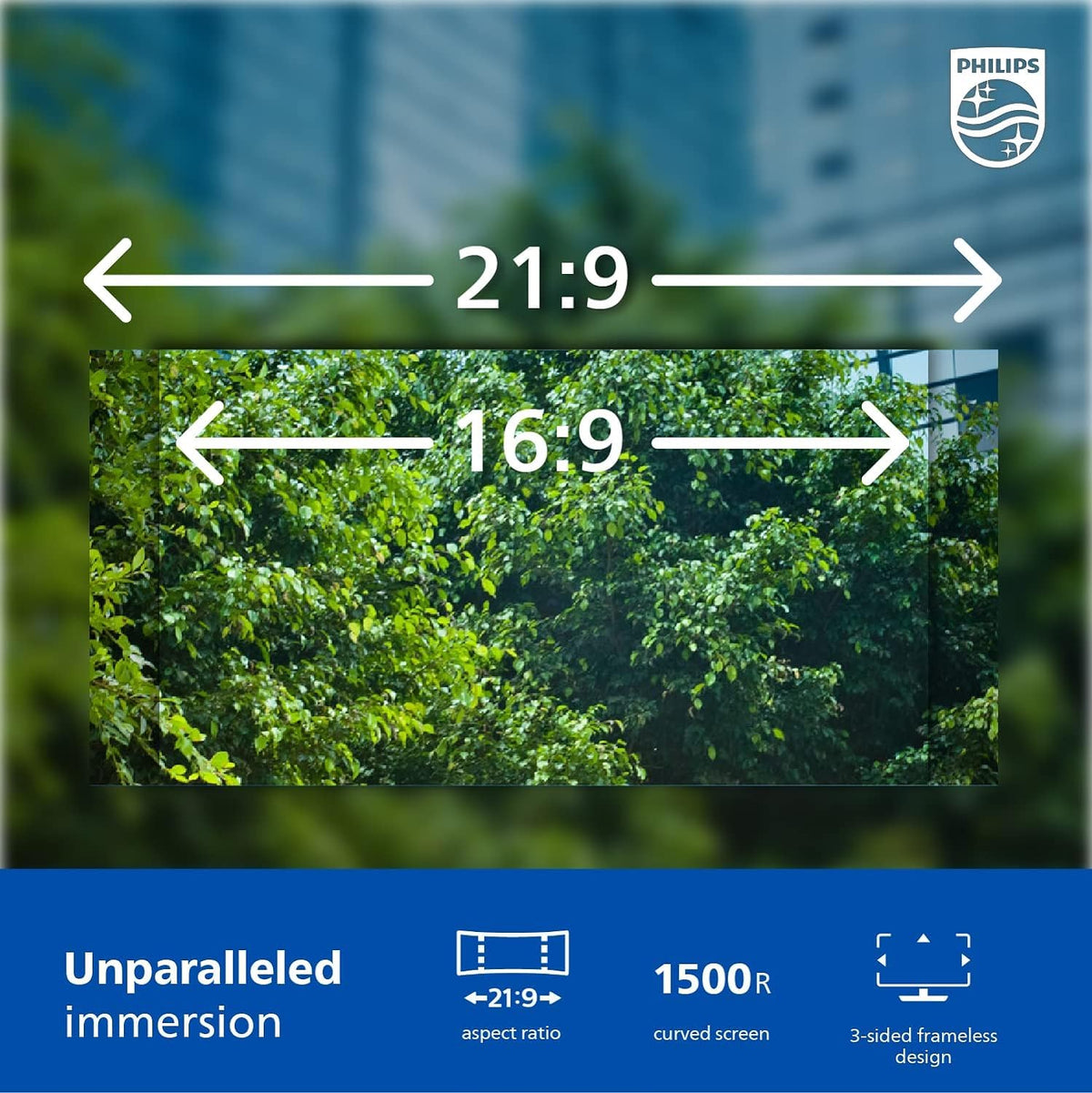 Philips 34E1C5600HE true-to-life colors across wide color gamut for work visuals.
