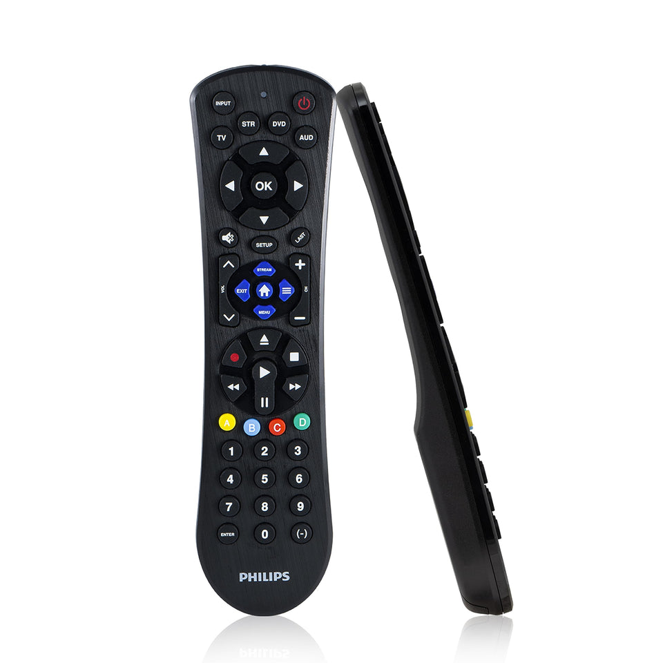 Philips 4-Device Remote front view for easy handling.