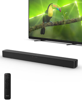 PHILIPS B4000 front view showing slim black bar and controls, improves TV audio